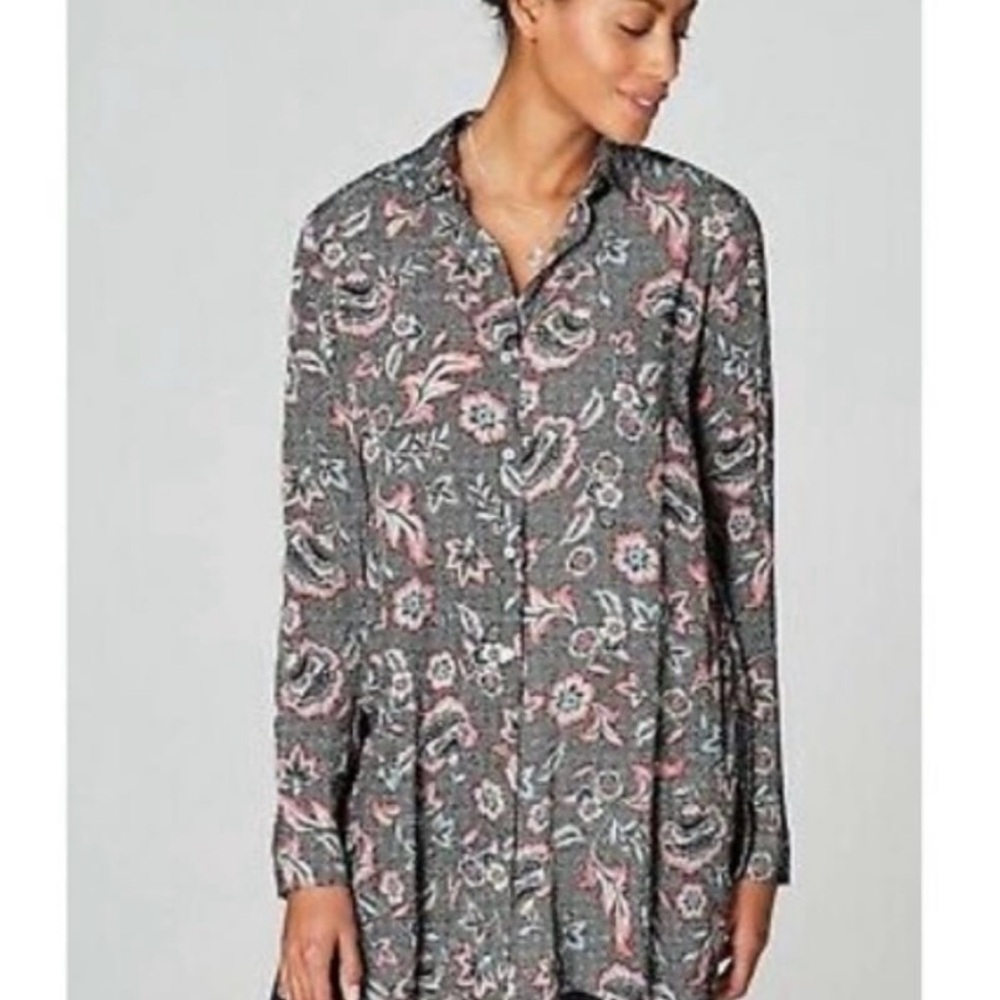 J.Jill Marvelflor floral tunic blouse